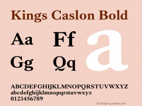 Kings Caslon Bold Version 2.001 Font Sample