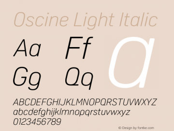 Oscine Light Italic Version 1.100 Font Sample