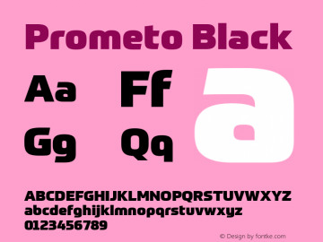 Prometo Black Version 1.010 Font Sample