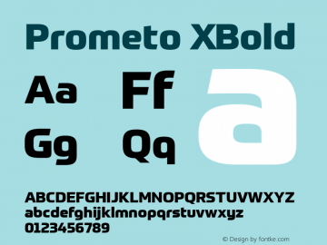 Prometo XBold Version 1.010 Font Sample