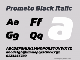 Prometo Black Italic Version 1.010 Font Sample