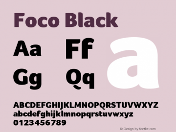 Foco Black Version 1.101 Font Sample