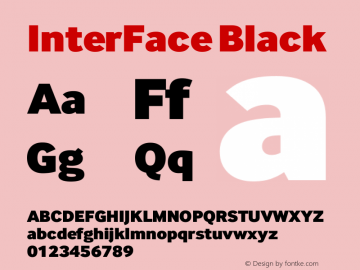 InterFace Black Version 2.001 Font Sample