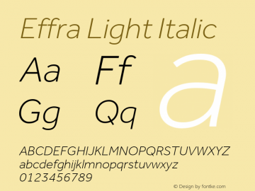 Effra Light Italic Version 1.200图片样张