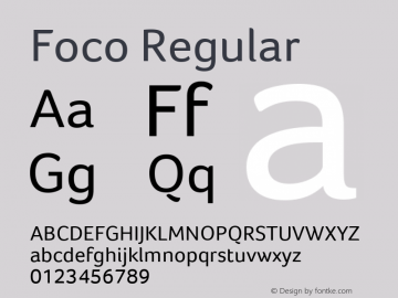 Foco Version 1.101 Font Sample