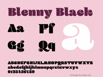 Blenny Black Version 1.000 Font Sample
