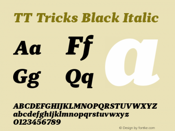 TT Tricks Black Italic Version 1.000; ttfautohint (v1.8.1)图片样张