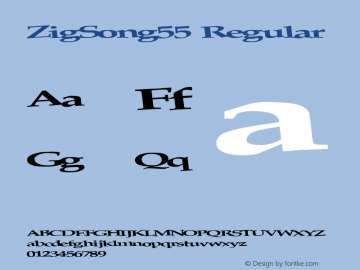 ZigSong55 Regular Altsys Metamorphosis:10/29/94 Font Sample