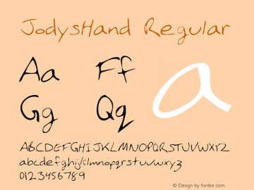 JodysHand Regular The IMSI MasterFonts Collection, tm 1996 IMSI (International Microcomputer Software Inc.)图片样张