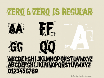 Zero & Zero Is Version 1.0 Font Sample