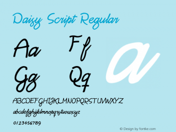 Daisy Script Version 1.0 Font Sample