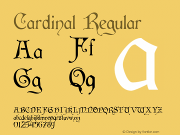 Cardinal Regular 1.12 Font Sample