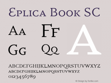 Eplica Book SC 001.000 Font Sample