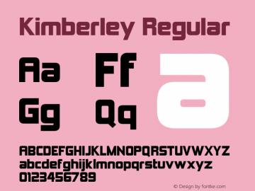 Kimberley Version 2.000 2004 Font Sample