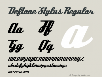 Deftone Stylus Version 2.000 2004 Font Sample