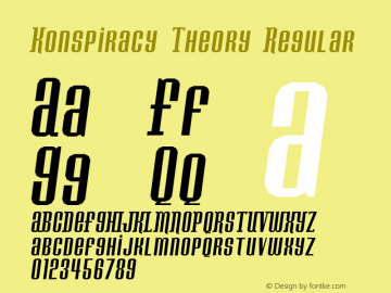 Konspiracy Theory slant 2 Font Sample