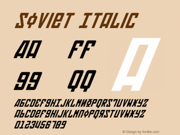 Soviet Italic 2 Font Sample