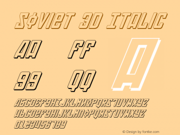 Soviet 3D Italic 2 Font Sample