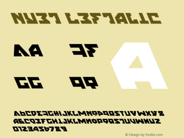 Nyet Leftalic 1 Font Sample