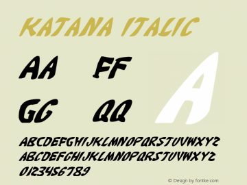 Katana Italic 2 Font Sample