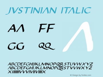 Justinian Italic 2 Font Sample