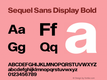 Sequel Sans Display Bold Version 1.0 | wf-rip by RD Font Sample