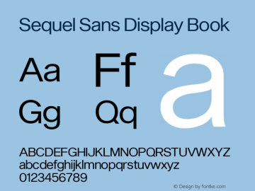 Sequel Sans Display Book Version 1.0 | wf-rip by RD Font Sample