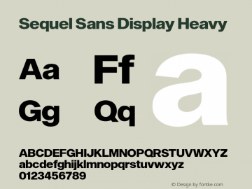 Sequel Sans Display Heavy Version 1.0 | wf-rip by RD Font Sample