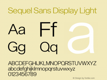 Sequel Sans Display Light Version 1.0 | wf-rip by RD Font Sample