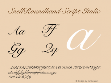 Snell Roundhand Script V.1.0图片样张