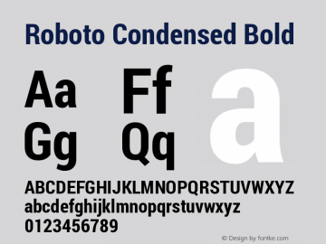 Roboto Condensed Bold Version 1.200311; 2013图片样张