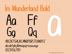 Im Wunderland Bold Version 1.00;April 9, 2018;FontCreator 11.5.0.2422 64-bit Font Sample