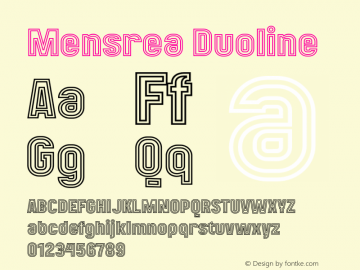 Mensrea-Duoline Version 1.000 Font Sample