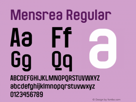 Mensrea-Regular Version 1.000 Font Sample