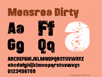 Mensrea-Dirty Version 1.000 Font Sample