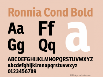 Ronnia Cond Bold Version 1.001图片样张