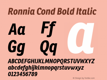 Ronnia Cond Bold Italic Version 1.001图片样张
