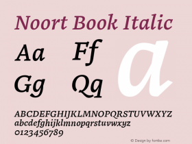 Noort Bk Italic Version 1.001;PS 1.0;hotconv 16.6.51;makeotf.lib2.5.65220图片样张