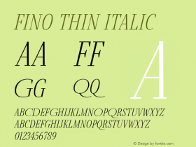 Fino Thin Italic Version 1.012;PS 001.012;hotconv 1.0.88;makeotf.lib2.5.64775 Font Sample