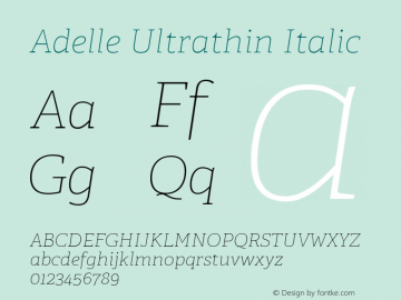 Adelle Ut Italic Version 2.000 Font Sample