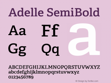 Adelle-SemiBold Version 2.000 Font Sample