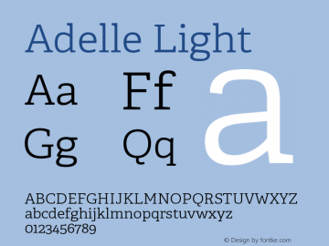 Adelle-Light Version 2.000 Font Sample