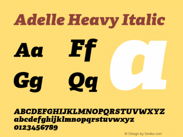 Adelle-HeavyItalic Version 2.000 Font Sample