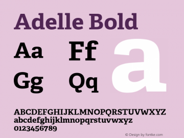 Adelle-Bold Version 2.000 Font Sample