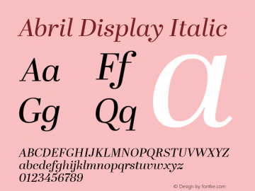 Abril Display Italic Version 1.000图片样张