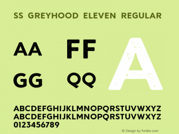 S&S GreyHood Eleven 1.000 Font Sample