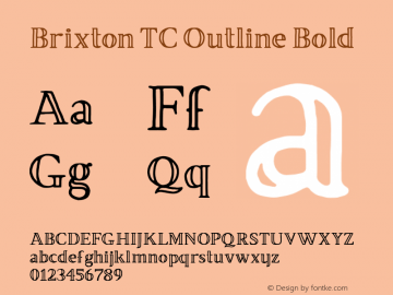 BrixtonTCOutline-Bold 1.000 Font Sample