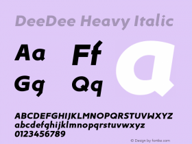 DeeDee Heavy Italic Version 1.000 | wf-r图片样张