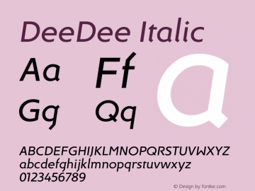 DeeDee Italic Version 1.000 | wf-r图片样张