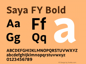 SayaFY-Bold Version 1.000;com.myfonts.fontyou.saya-fy.bold.wfkit2.46gg图片样张